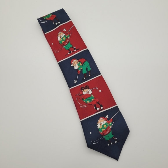 JINDLE BELLS | Santa golfing festive christmas holiday tie - Picture 2 of 4